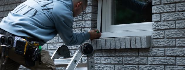 Modern Canadian home exterior with standard-sized windows