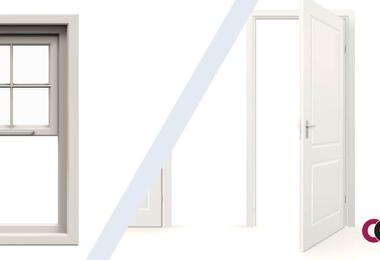 Contractor measuring and marking a precise window cut-out on a residential wall in a Canadian home.