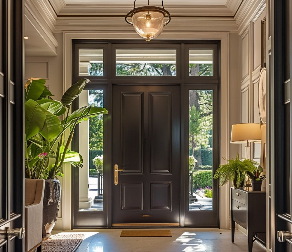 black exterior door