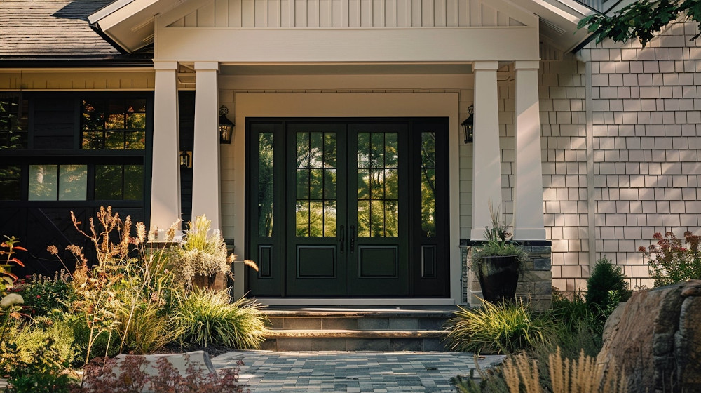 black front door
