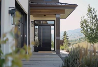 modern black front door
