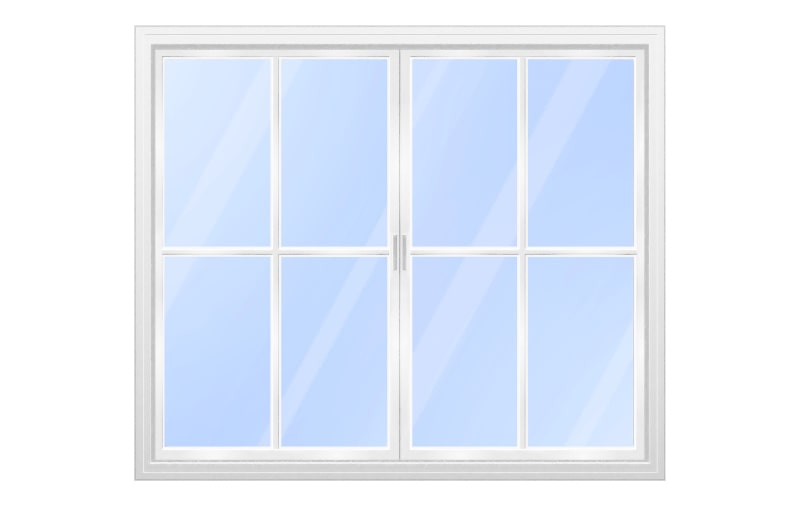Illustration showing open double casement windows that provide strong natural airflow in Canadian homes