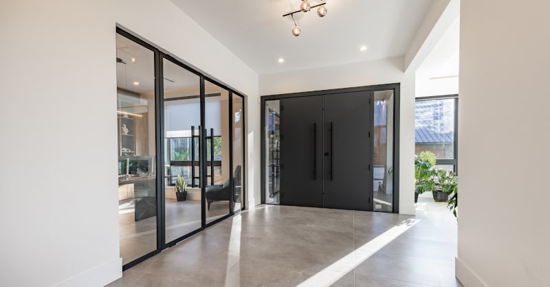 Contemporary Toronto home with sleek modern entry door