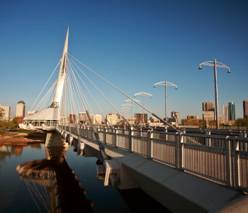 Modern skyline and residential view of Winnipeg, Manitoba
