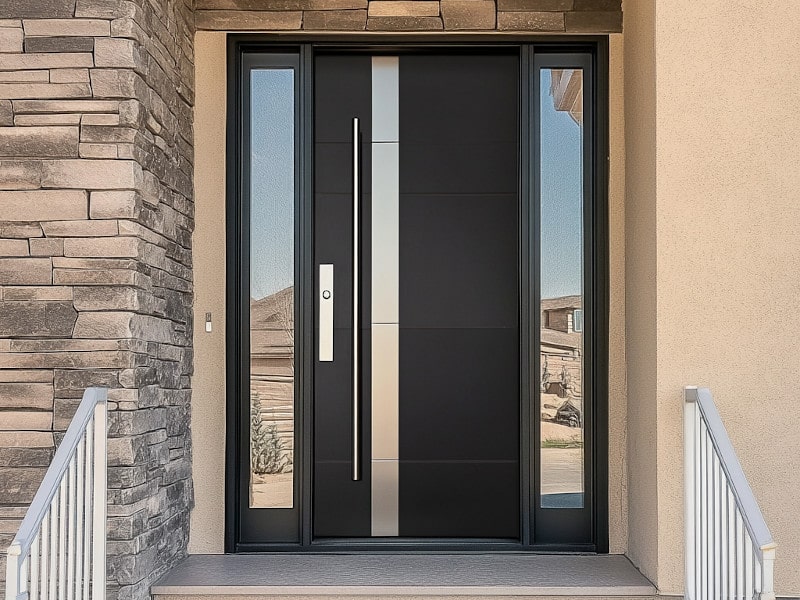 Wood and aluminum Door